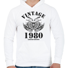 PRINTFASHION 1980 - Férfi kapucnis pulóver - Fehér