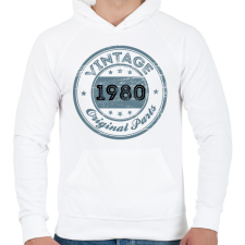 PRINTFASHION 1980 - Férfi kapucnis pulóver - Fehér férfi pulóver, kardigán
