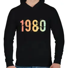PRINTFASHION 1980 - Férfi kapucnis pulóver - Fekete férfi pulóver, kardigán