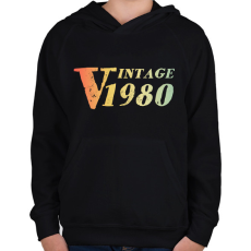 PRINTFASHION 1980 - Gyerek kapucnis pulóver - Fekete