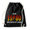 PRINTFASHION 1980 JÚLIUS - LEGENDA SZÜLETIK (ACDC STÍLUS) - Sportzsák, Tornazsák - Fekete