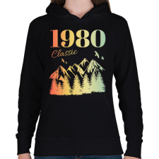 PRINTFASHION 1980 - Női kapucnis pulóver - Fekete női pulóver, kardigán