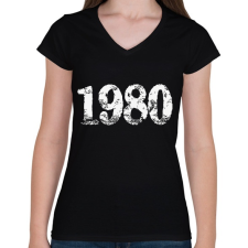 PRINTFASHION 1980 - Női V-nyakú póló - Fekete női póló