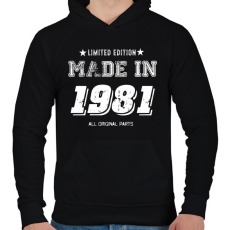 PRINTFASHION 1981 - Férfi kapucnis pulóver - Fekete