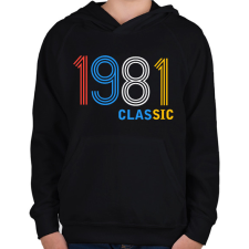 PRINTFASHION 1981 - Gyerek kapucnis pulóver - Fekete gyerek pulóver, kardigán