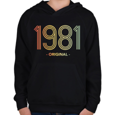 PRINTFASHION 1981 - Gyerek kapucnis pulóver - Fekete