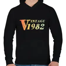 PRINTFASHION 1982 - Férfi kapucnis pulóver - Fekete férfi pulóver, kardigán