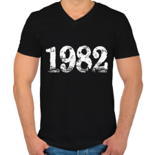 PRINTFASHION 1982 - Férfi V-nyakú póló - Fekete férfi póló