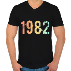 PRINTFASHION 1982 - Férfi V-nyakú póló - Fekete