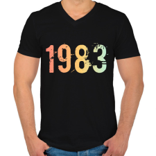 PRINTFASHION 1983 - Férfi V-nyakú póló - Fekete férfi póló