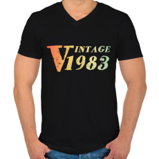 PRINTFASHION 1983 - Férfi V-nyakú póló - Fekete