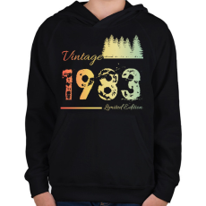 PRINTFASHION 1983 - Gyerek kapucnis pulóver - Fekete