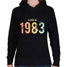 PRINTFASHION 1983 - Női kapucnis pulóver - Fekete