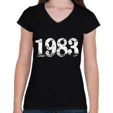 PRINTFASHION 1983 - Női V-nyakú póló - Fekete női póló