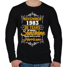 PRINTFASHION 1983 Születésnap - Napfény egy kis hurrikánnal! - Férfi hosszú ujjú póló - Fekete férfi póló
