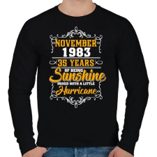 PRINTFASHION 1983 Születésnap - Napfény egy kis hurrikánnal! - Férfi pulóver - Fekete férfi pulóver, kardigán