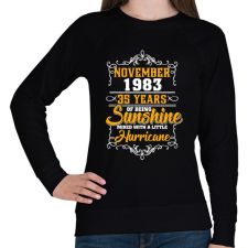PRINTFASHION 1983 Születésnap - Napfény egy kis hurrikánnal! - Női pulóver - Fekete női pulóver, kardigán