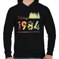 PRINTFASHION 1984 - Férfi kapucnis pulóver - Fekete férfi pulóver, kardigán