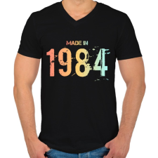 PRINTFASHION 1984 - Férfi V-nyakú póló - Fekete férfi póló
