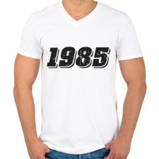 PRINTFASHION 1985 - Férfi V-nyakú póló - Fehér férfi póló