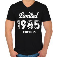 PRINTFASHION 1985 - Férfi V-nyakú póló - Fekete férfi póló