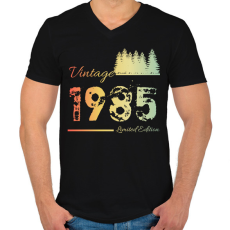 PRINTFASHION 1985 - Férfi V-nyakú póló - Fekete