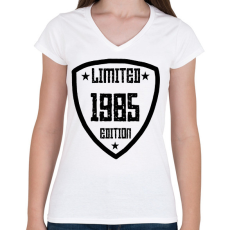 PRINTFASHION 1985 - Női V-nyakú póló - Fehér