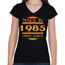 PRINTFASHION 1985 - Női V-nyakú póló - Fekete női póló