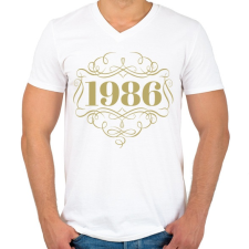 PRINTFASHION 1986 - Férfi V-nyakú póló - Fehér férfi póló