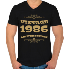 PRINTFASHION 1986 - Férfi V-nyakú póló - Fekete