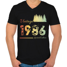 PRINTFASHION 1986 - Férfi V-nyakú póló - Fekete