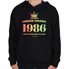 PRINTFASHION 1986 - Gyerek kapucnis pulóver - Fekete gyerek pulóver, kardigán