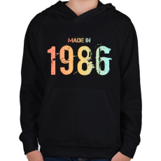 PRINTFASHION 1986 - Gyerek kapucnis pulóver - Fekete