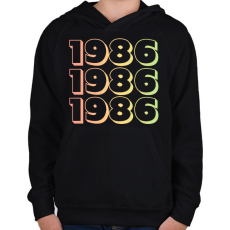 PRINTFASHION 1986 - Gyerek kapucnis pulóver - Fekete