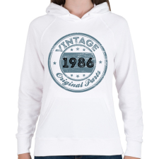 PRINTFASHION 1986 - Női kapucnis pulóver - Fehér női pulóver, kardigán