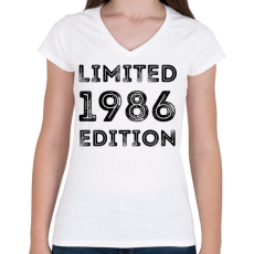 PRINTFASHION 1986 - Női V-nyakú póló - Fehér