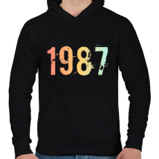 PRINTFASHION 1987 - Férfi kapucnis pulóver - Fekete