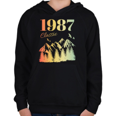 PRINTFASHION 1987 - Gyerek kapucnis pulóver - Fekete