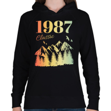 PRINTFASHION 1987 - Női kapucnis pulóver - Fekete női pulóver, kardigán