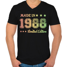 PRINTFASHION 1988 - Férfi V-nyakú póló - Fekete