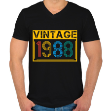 PRINTFASHION 1988 - Férfi V-nyakú póló - Fekete férfi póló