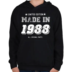PRINTFASHION 1988 - Gyerek kapucnis pulóver - Fekete