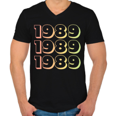 PRINTFASHION 1989 - Férfi V-nyakú póló - Fekete
