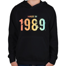 PRINTFASHION 1989 - Gyerek kapucnis pulóver - Fekete