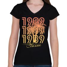 PRINTFASHION 1989 - Női V-nyakú póló - Fekete női póló
