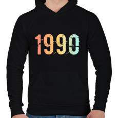PRINTFASHION 1990 - Férfi kapucnis pulóver - Fekete