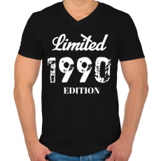 PRINTFASHION 1990 - Férfi V-nyakú póló - Fekete