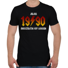 PRINTFASHION 1990 JÚLIUS - LEGENDA SZÜLETIK (ACDC STÍLUS) - Férfi póló - Fekete
