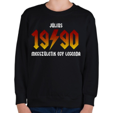 PRINTFASHION 1990 JÚLIUS - LEGENDA SZÜLETIK (ACDC STÍLUS) - Gyerek pulóver - Fekete gyerek pulóver, kardigán