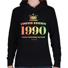 PRINTFASHION 1990 - Női kapucnis pulóver - Fekete
